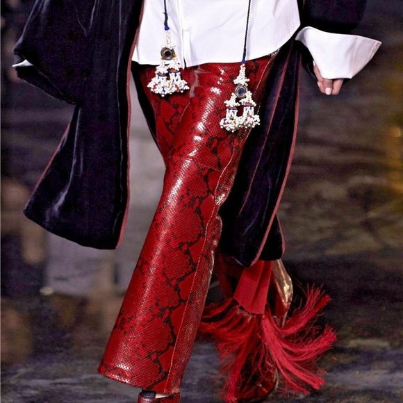 H&M Pants - Runway H&M Studio Leather Snake Print Pant NWT 8